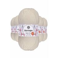 Kartopu K019 5 Adet Kırık Beyaz Baby One Tüylenmeyen El Örgü İpi Yünü