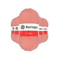 Kartopu K1217 Koyu Somon 5 Adet Kristal Çift Katlı El Örgü Lif İpi