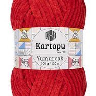 Kartopu K165 Açık Kırmızı Yumurcak Kadife El Örgü İpi