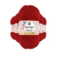 Kartopu K165 Kırmız Lotus Bikini Büstiyer Bluz Simli 5 Adet Örgü İpi