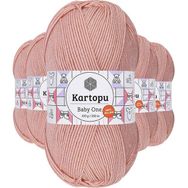 Kartopu K258 Pudra 5 Adet Baby One Tüylenmeyen El Örgü İpi Yünü
