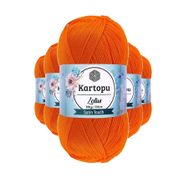 Kartopu K273 Turuncu Lotus Bikini Büstiyer Bluz 5 Adet Örgü İpi
