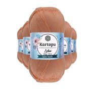 Kartopu K277 Şeftali Lotus Bikini Büstiyer Bluz 5 Adet Örgü İpi