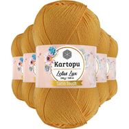 Kartopu K318 Koyu Sarı 5 Adet Lotus Lux Bikini Büstiyer Bluz Simli Örgü İpi