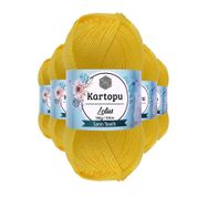 Kartopu K323 Civciv Sarı Lotus Bikini Büstiyer Bluz 5 Adet Örgü İpi