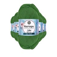 Kartopu K486 Çam Yeşili Lotus Bikini Büstiyer Bluz 5 Adet Örgü İpi
