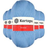 Kartopu K540 Bebe Mavi 5 Adet Kristal Çift Katlı El Örgü Lif İpi