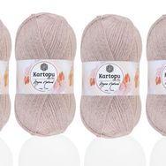 Kartopu K754 Kirli Gül Angora Naturel El Örgü İpi