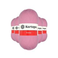 Kartopu K774 Pembe 5 Adet Kristal Çift Katlı El Örgü Lif İpi