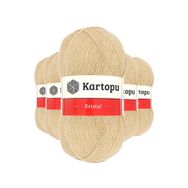 Kartopu K884 Sütlü Kahve 5 Adet Kristal Çift Katlı El Örgü Lif İpi