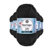 Kartopu K940 Siyah Lotus Bikini Büstiyer Bluz 5 Adet Örgü İpi