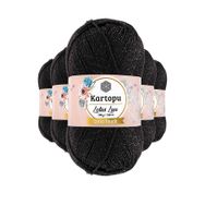 Kartopu K940 Siyah Lotus Bikini Büstiyer Bluz Simli 5 Adet Örgü İpi