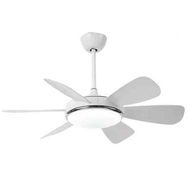 Kaşkar Taflan F6661 38 W 132 cm Beyaz Pleksi 6 Kanatlı Lambalı Avizeli Uzaktan Kumandalı Tavan Vantilatörü