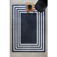 Kaşmir Halı 210.03.03.4151 Sare By Frame Black Yıkanabilir Taban 80x150 cm Halı