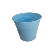 Katar Market Minik Mavi 17x16x12 Metal Kova Çiçek Saksısı