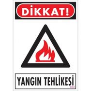 Katar Market Yangın Tehlikesi Uyarı Levhası