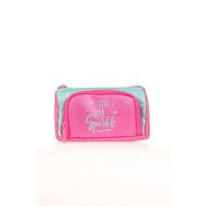 Kaukko K2617 Pink Green Sparkle Plump Kalem Çantası