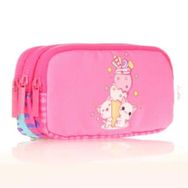 Kaukko L8163 Cube Ice Cream Pembe Kids 3 Bölmeli Kalem Çantası