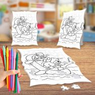 Kayıkta İki Ayıcık Boyama Puzzle Tablo