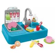 Kayyum Oyuncak Mavi Modern Mutfak Çeşmeli Lavabo Set Mutfak Oyuncak Seti