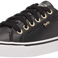 Keds Jump Kick Siyah Altın Rengi Deri Kadın Spor Ayakkabı