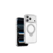 Keephone Apple iPhone 17 Pro Max Crystal Taşlı 360 Magsafe Standlı Şeffaf Telefon Kılıfı