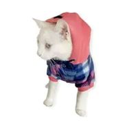 Kemique Mini Suqare Pie Pembe Kapşonlu Ceket Kedi Kıyafeti