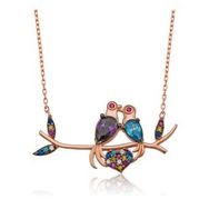 KENPAZAR 925 Ayar Aşık Kumru Kuşlar Kadın Gümüş Kolye