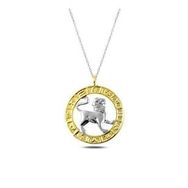 KENPAZAR 925 Ayar Gold Aslan Burcu Kadın Gümüş Kolye