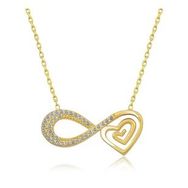 KENPAZAR 925 Ayar Gold Kalpli Sonsuzluk Kadın Gümüş Kolye