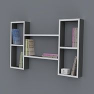 Kenzlife Gülsu 060*100*20 Gri Duvar Rafı Kitaplık