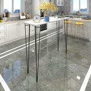 Kenzlife HEM105ZENGIN 140x40 cm Beyaz Siyah Masa ve 3 Adet Siyah Sandalye Takımı