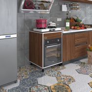 Kenzlife Kalimera Cvz 85x60x56 Fırın Ocak Dolabı Ayarlı Ayaklı Üstü Kapalı Ceviz Ankastre Modülü Kabini