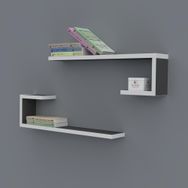 Kenzlife Kayra 015*060*20*2 Gri Duvar Rafı Kitaplık