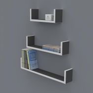 Kenzlife Müjgan 012*060-045-030*20 Gri Duvar Rafı Kitaplık