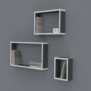 Kenzlife Neslişah 030*060*20*3 Gri Duvar Rafı Kitaplık