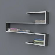 Kenzlife Nevres 060*100*20 Gri Duvar Rafı Kitaplık
