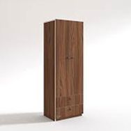 Kenzlife Nilüfer 173x60x42 CM 2 Kapılı Kapaklı 2 Çekmeceli Ceviz Gardırop