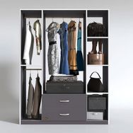 Kenzlife Orhan 175*120*40 Gri 2 Çekmeceli Gardrop