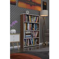 Kenzlife Süper Ga 120x80x19 cm 4 Katlı Tek Bölme Ceviz Kitaplık