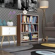 Kenzlife Süper Ga 90x80x19 cm 3 Katlı Tek Bölme Ceviz Kitaplık