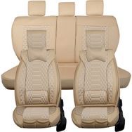 Kepmorpho Seat Ateca Lüx Deri Ön Arka Takım Royal Bej Oto Koltuk Kılıfı