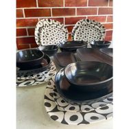 Keramika 27 Parça Tetra Black White Love Yemek Takımı