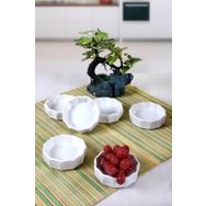 Keramika Beyaz Mini Çark 8 cm 6 Adet Çerezlik Sosluk