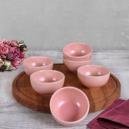 Keramika Bulut Mat Açık Pembe 8 cm 6 Adet Çerezlik Sosluk