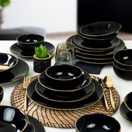 Keramika Ege Siyah Gold 24 Parça 6 Kişilik Yemek Takımı