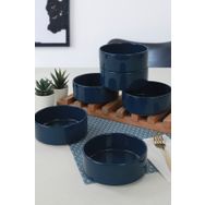 Keramika Indigo Mavi Stackable 6 Adet 14 cm Çorba Kasesi