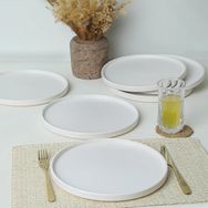 Keramika Mat Beyaz Stackable Servis Tabağı