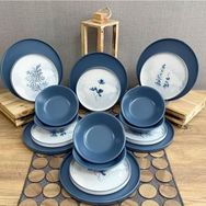 Keramika Mat Mavi Blue Magic 18 Parça 6 Kişilik Yemek Takımı