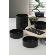 Keramika Mat Siyah Stackable 6'lı 14 cm Çorba Kasesi
